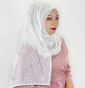 Wholesale Modest Arab Instant Silk Chiffon Luxury Crystal Sequin Shinny Solid Color Al Amira Jersey Hijabs for Muslim Women