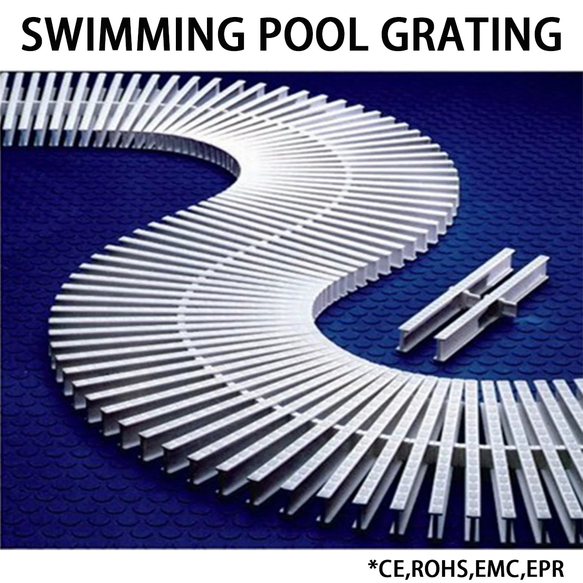 Swimming Pool Plastic Pool Grating ABS/PPS/PVC Material 18cm PVC Swimming Pool Overflow Gutter Grating