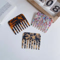 YJL Fashion Marbling Wide Teeth Anti-Static Acetate Hair Comb Leopard Retro Elegant Women Comb Colorful Girls Hair Comb
