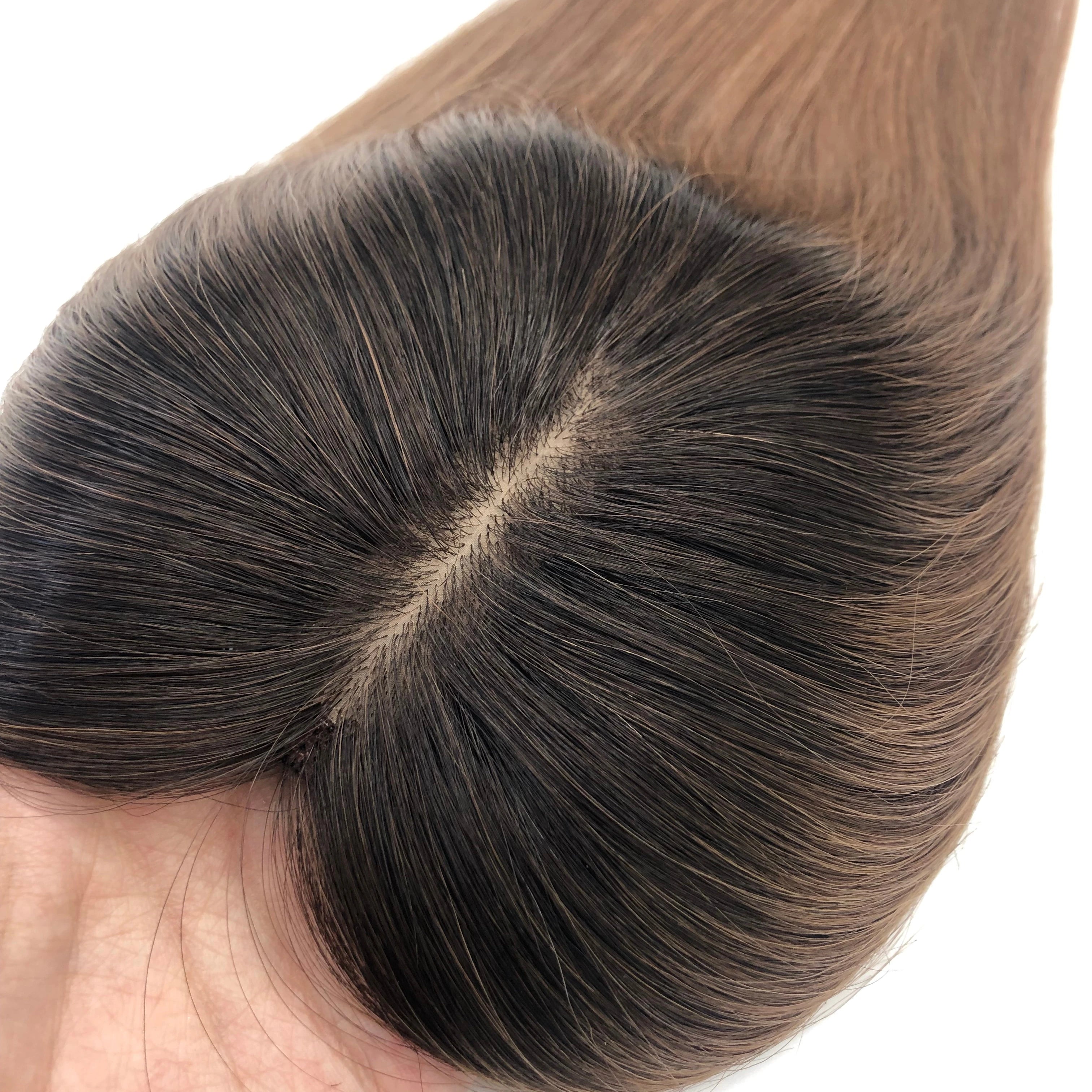 LONGFOR 12-Inch 8x10 Human Hair Silk Base Remy Grade Straight Tangle-Free Wig for Women Black Color Hot Supplier Online Order