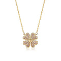 Milskye Faith Romantic Jewelry 18k Gold Plated 925 Silver Pave Crystal Clover Charm Necklace