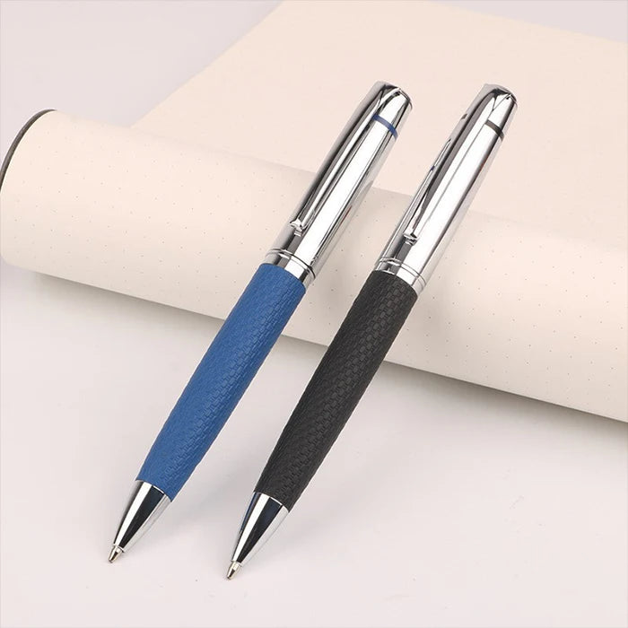 Pretty Personalized Ballpoint Pens Laser Logos Black/Blue Ink PU Material Customizable Design Environmentally Friendly Office