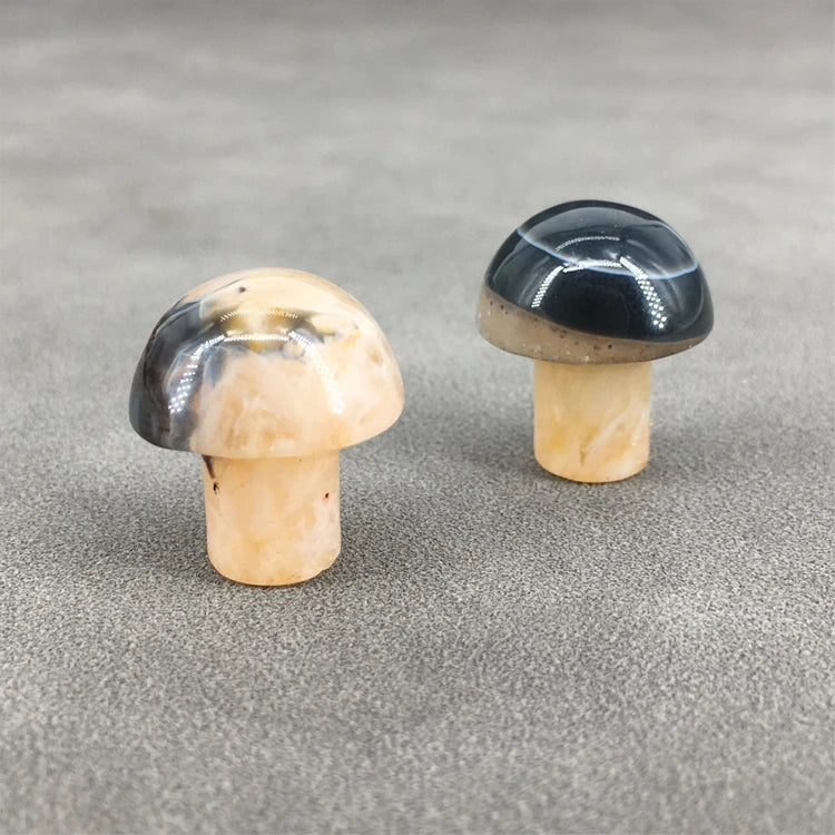 DIY Natural Rock All Kinds of Gemstone Carving Crafts Crystal Mushrooms for Home Decoration