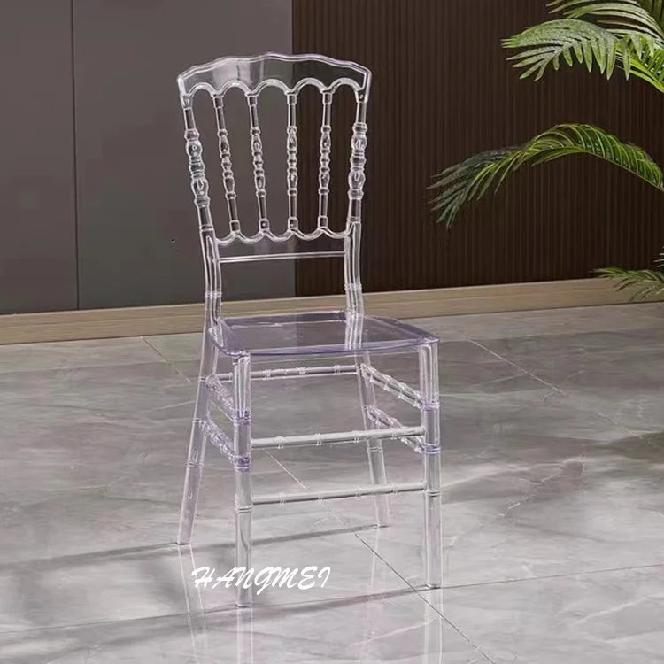New Popular Monoblock Design Strong Resin Wedding Integral Napoleon Chair for Party Dining Hotel Use Modern Design Strong Frame