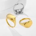 Mens Jewelry Ring Wholesalers Fashion Non Tarnish Stainless Steel Gold Plated Custom Logo Heart Signet Rings for Men