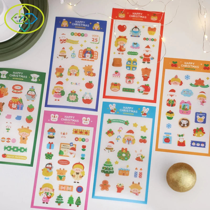 Custom Adhesive Christmas Label Sticker Gift Packing Stickers for Journal Scrapbooks