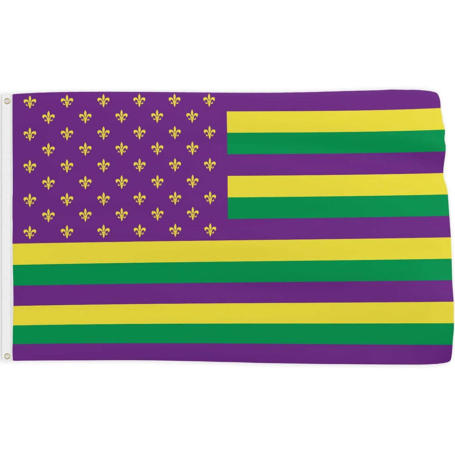 Mardi Gras Flags 3x5ft 100% Polyester Double Sided Digital Printing Custom Promotional Decoration Mardi Gras Flag