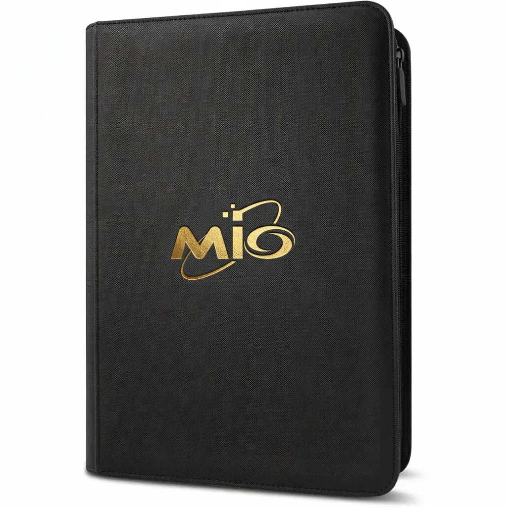 MIO Leather Design 480 Slot Game Card Storage Zipper Trading Card Binder Blue-Made of PU Material