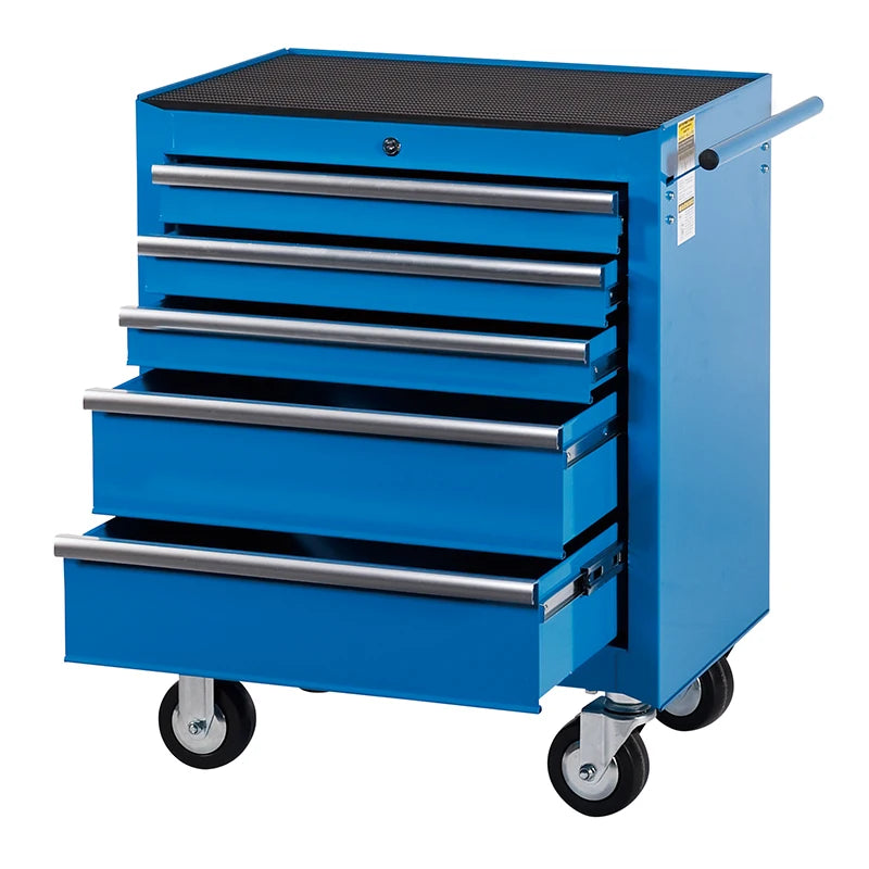 5 Drawers Tool Cabinet Rolling Tool Trolley Tool Chest Heavy Duty Welding Cart Movable Matte Blue Finish logo Color Customized