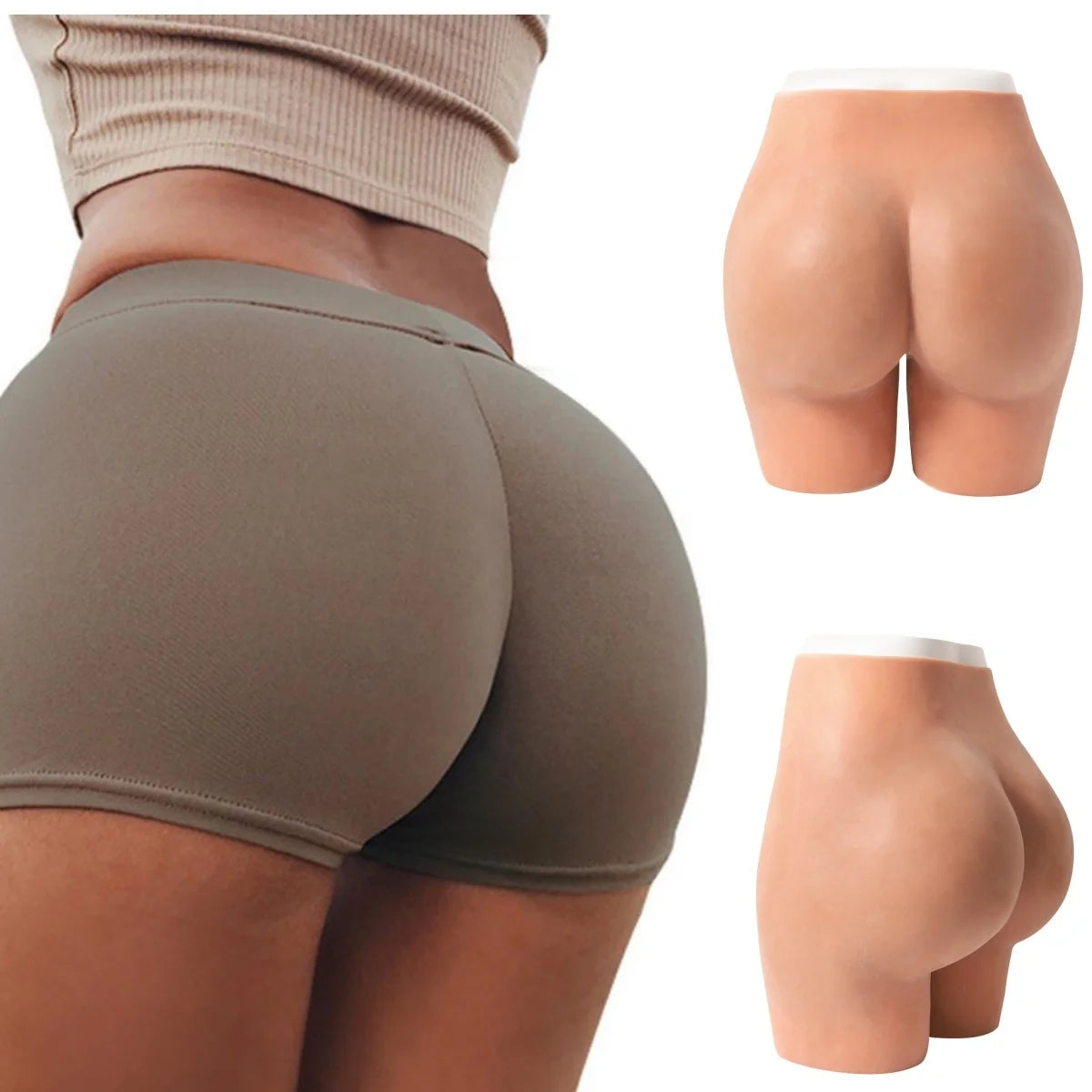 2026 2cm Fake Buttocks and Hip 100% Soft Silicone Hip Pads Buttock Panties Silicon Sexy Buttock Pants for Woman 6 Colors