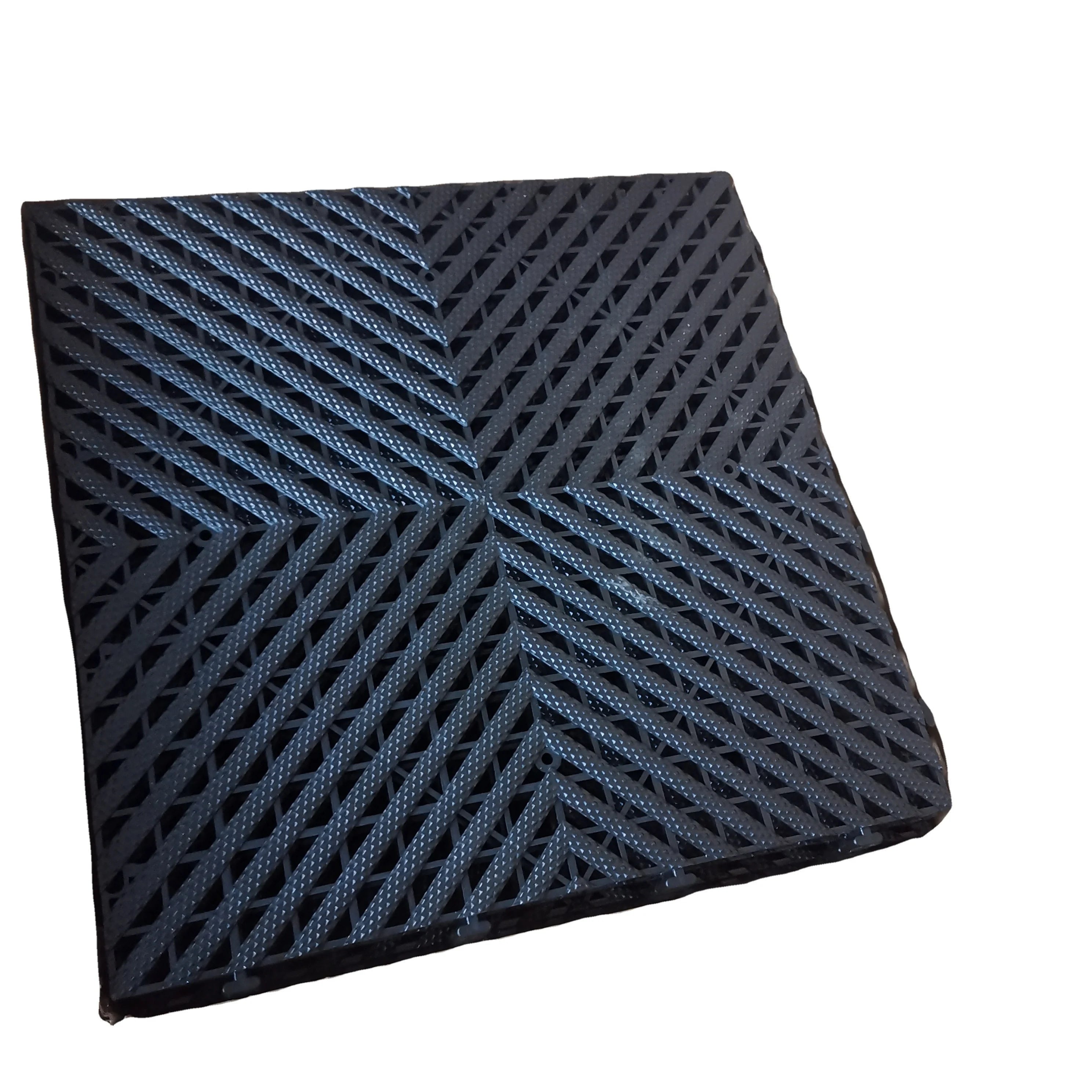 Wholesale PP Plastic Anti-Slip 20mm Garage Interlocking Drainage Floor Tiles Mat Car Shop Office Workshop Industrial Colorful