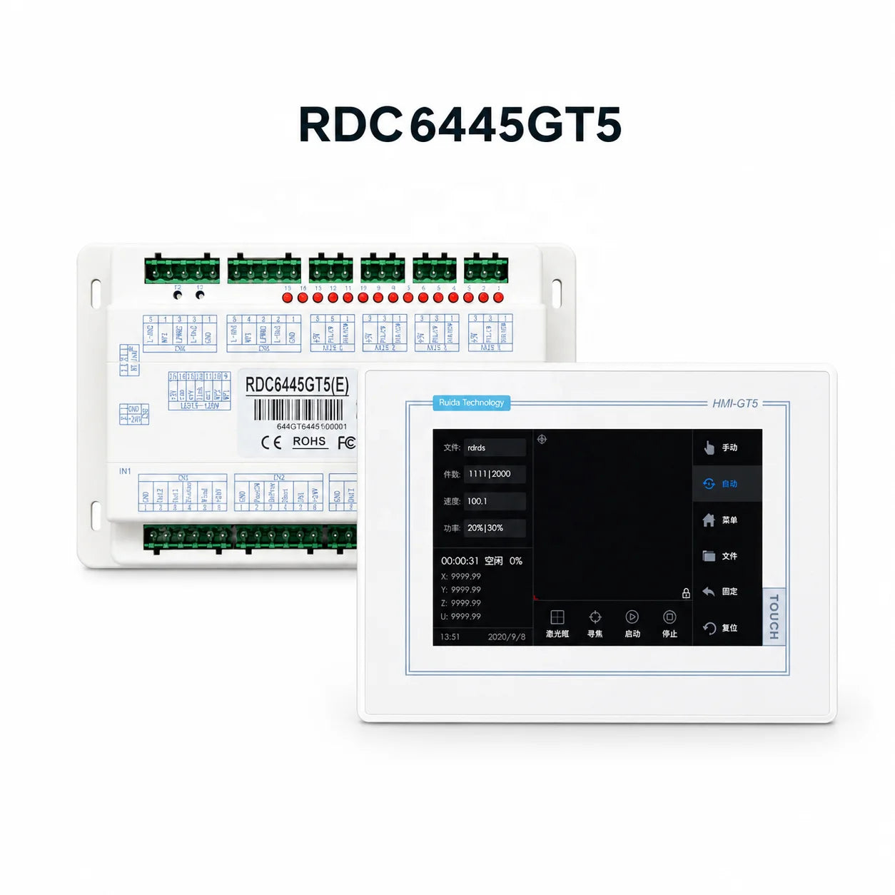 Ruida RDC6445GT5 RDC6445GT7 CO2 Laser Control System 5 Inch 7 Inch Touch Screen Laser Engraving Cutting Machine Controller