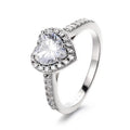 Stock Available Dazzling Love Heart Rhodium Plated Elegance 925 Sterling Silver Moissanite Diamond Cluster Ring for Women