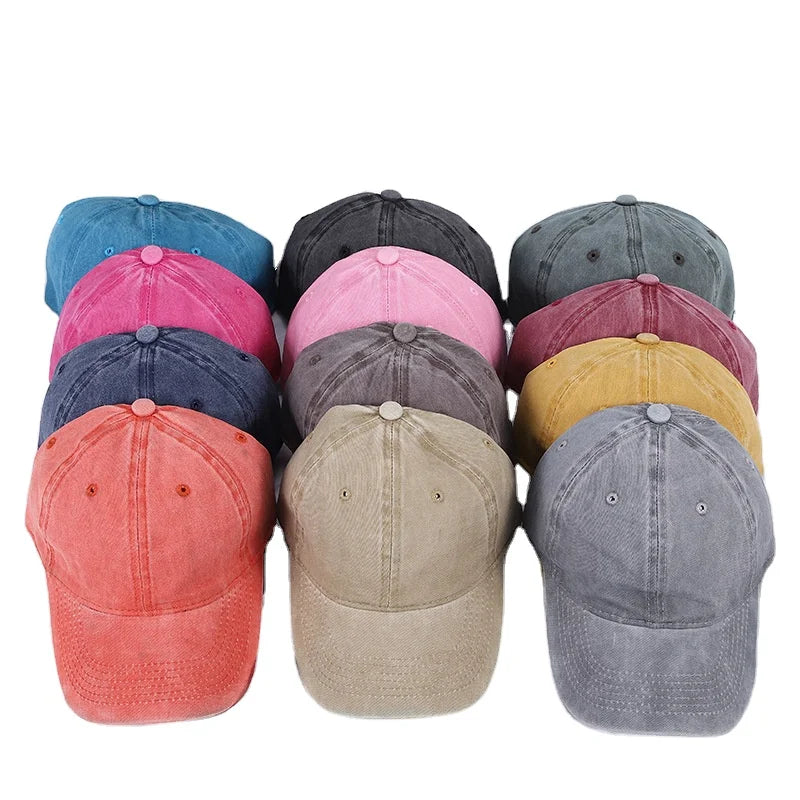 HBA15 Custom Vintage Sport Brushed Wash Cotton  Gorros Beisbol Patch Distressed Baseball Caps Dad Hat