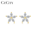 CZCITY Cubic Zirconia Gold Design Summer Earing Korean Simple Popular Fashion Woman Flower Stud Earring