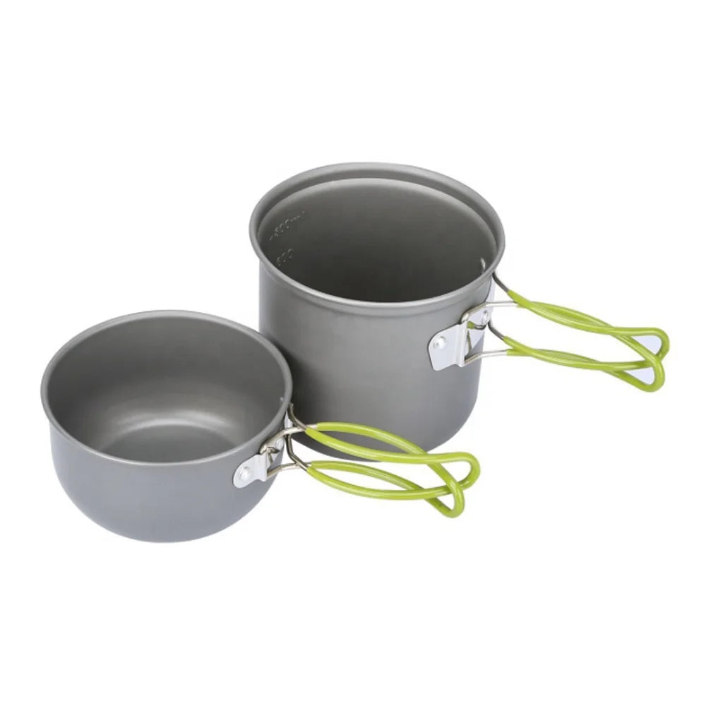 Collapsible Aluminum Fried Pan Kettle Cooking Portable Travel Camp Kitchen Teapot Utensils Outdoor Cookware Camping Pot Set