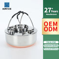 Stainless Steel Durable Portable 1.5L Boiling Tea Kettle with Anti-heat Handle for Hiking Camping Outdoor Use
