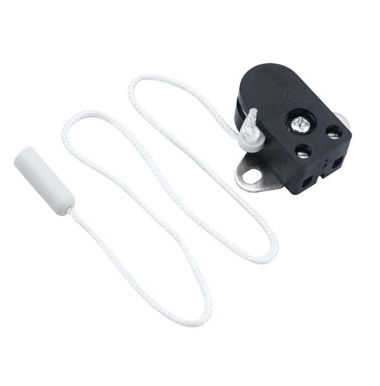 Pull Cord Switch 250V 2A Recessed Ceiling Wall Light Fan Switch with Flap Cover Bathroom LED On/Off Switch 2 Hole