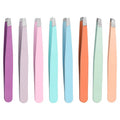 Eyebrow Tweezer Colorful Hair Beauty Fine Hairs Puller Stainless Steel Makeup Tools Slanted Eye Brow Clips Removal Tools Care