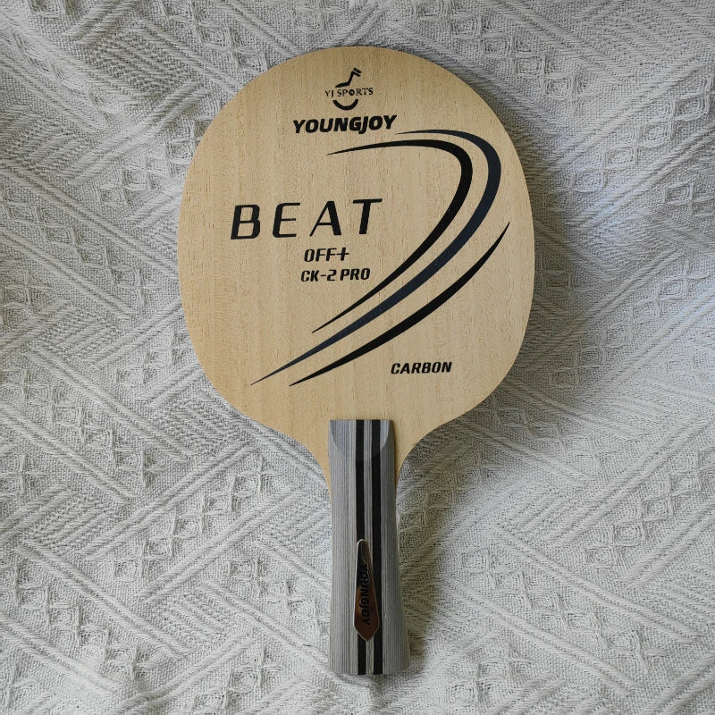 YoungJoy CK-2 Table Tennis Racket Beginners Light Flexible Carbon Fiber Blade 7-Layer Baseboard Pimples Rubber Straight Grip