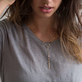 EManco Luxury Y Pendant Necklace for Women Minimalist Gold Stainless Lip Chain Jewelry
