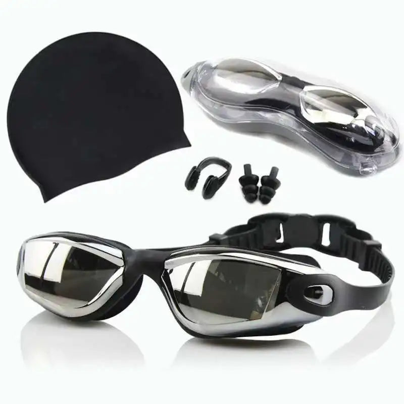 Professional Racing UV Protection Adult Swim Goggles Customized Logo No-Leaking and Anti-Fog Black Strap OEM