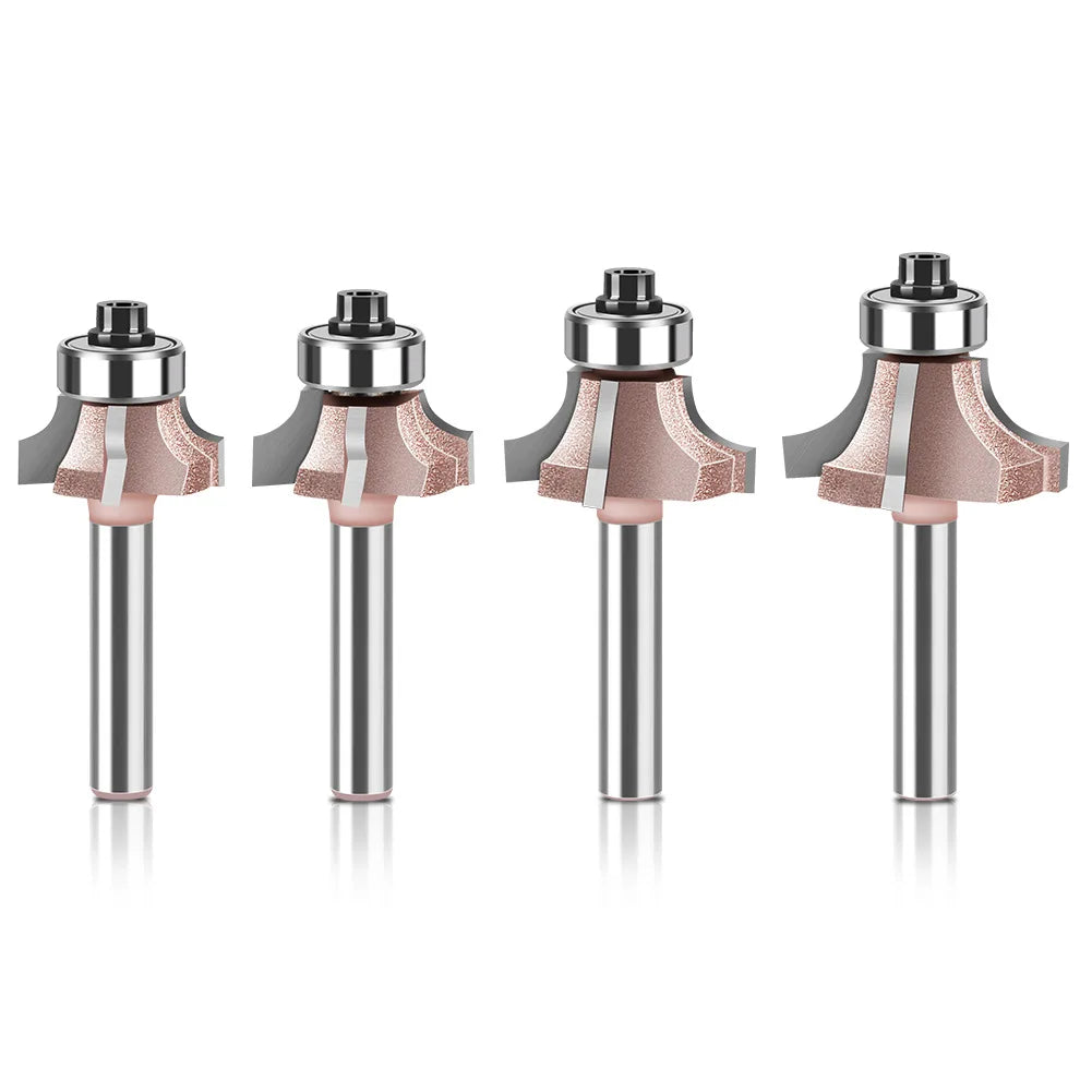 1/4" Shank 4 Tooth Conner Rounder Forward Bit Alloy Handle Shank Router Bits Woodworking Tools Used on Eneraving Trmming Machine