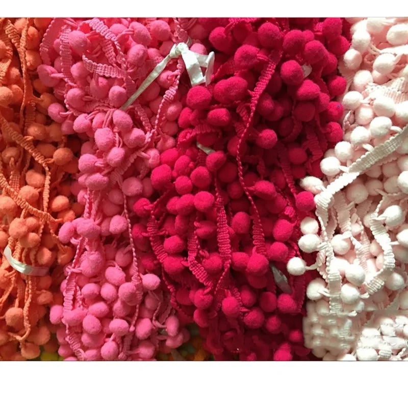 Cheap Diy Craft Doll Scarf Knitted Lace Fabric Edge Stretchy Elastic Flexible Bulk Garment Straight Ball Tassel Pom Pom Trims