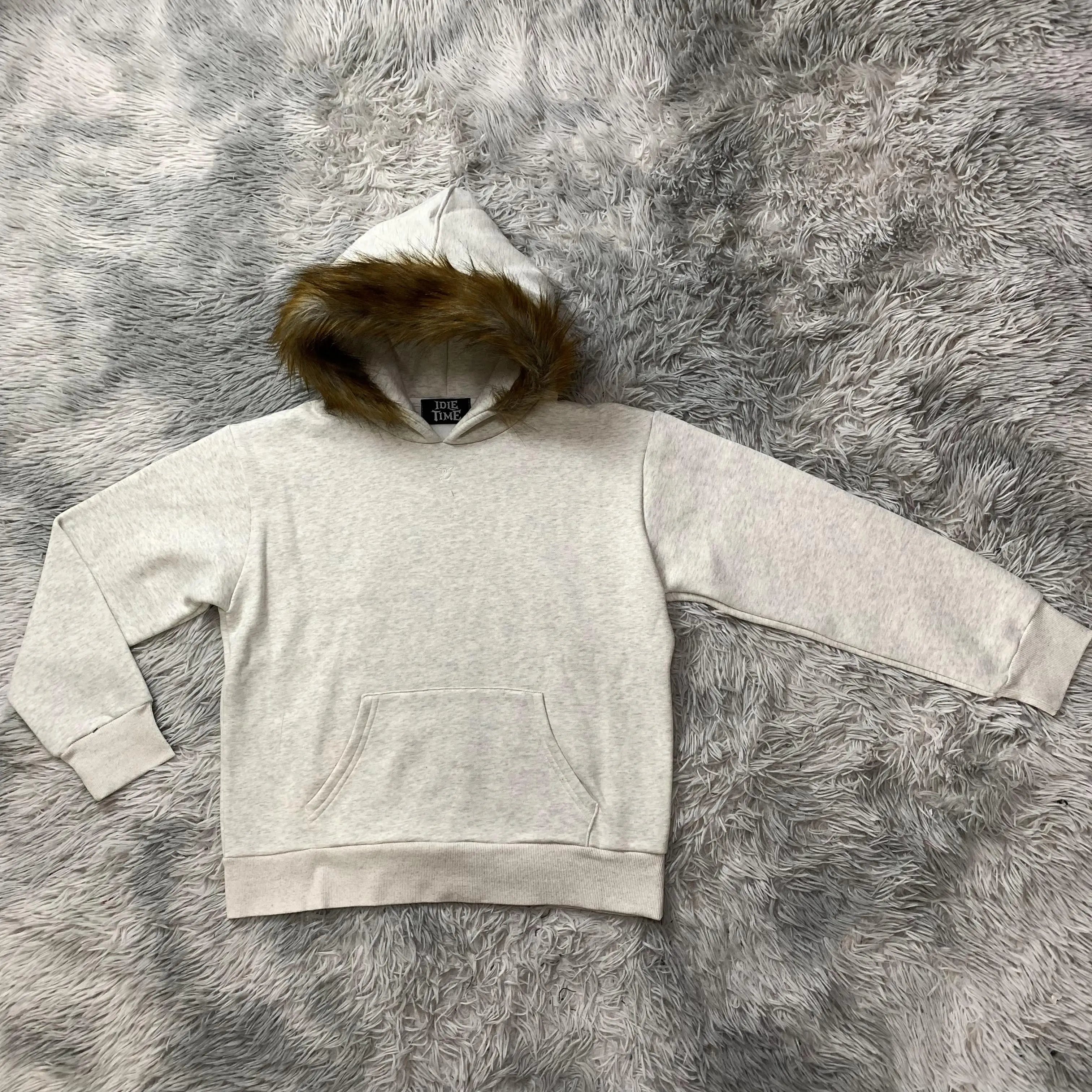DENIMGUYS Manufacturers Custom Hoodie Men's French Terry Plus Size Oversized Fur Hood Hoodies