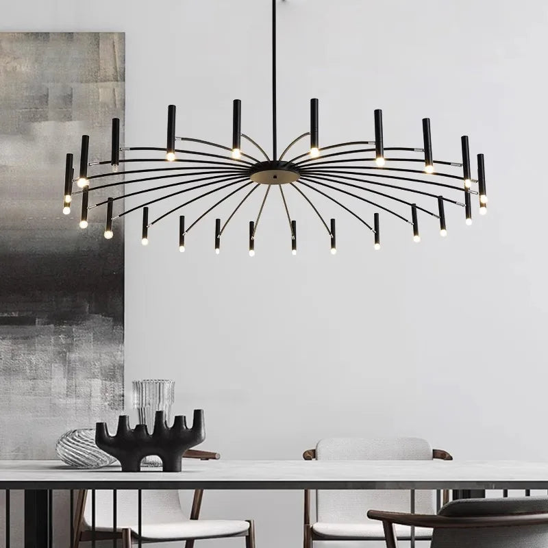 Nordic Art Minimalist Metal Hanging Lamp Luxury Led Lighting Chandelier Pendant Lights for Dining Living Room Chandeliers