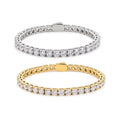 Gold Plated Tennis Chain Bracelet Geometric Shape Features Zircon Gemstone for Couples High Quality Bracelet