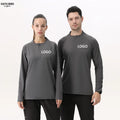 Custom LOGO Embroidery Fitness Workout Tshirt Half Quarter Zip Sports Top Silk Screen Printing Training Gym Shirt for Men Unisex