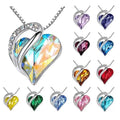RisingMoon New Fashion Heart Gem Stone Jewelry Pure Transparent Crystal Birthstone Necklaces