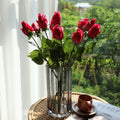 N020 Real Touch Artificial Roses Red Blue & Pink Rose Wedding Decoration Flowers for Mother's Day Easter & Christmas Occasions