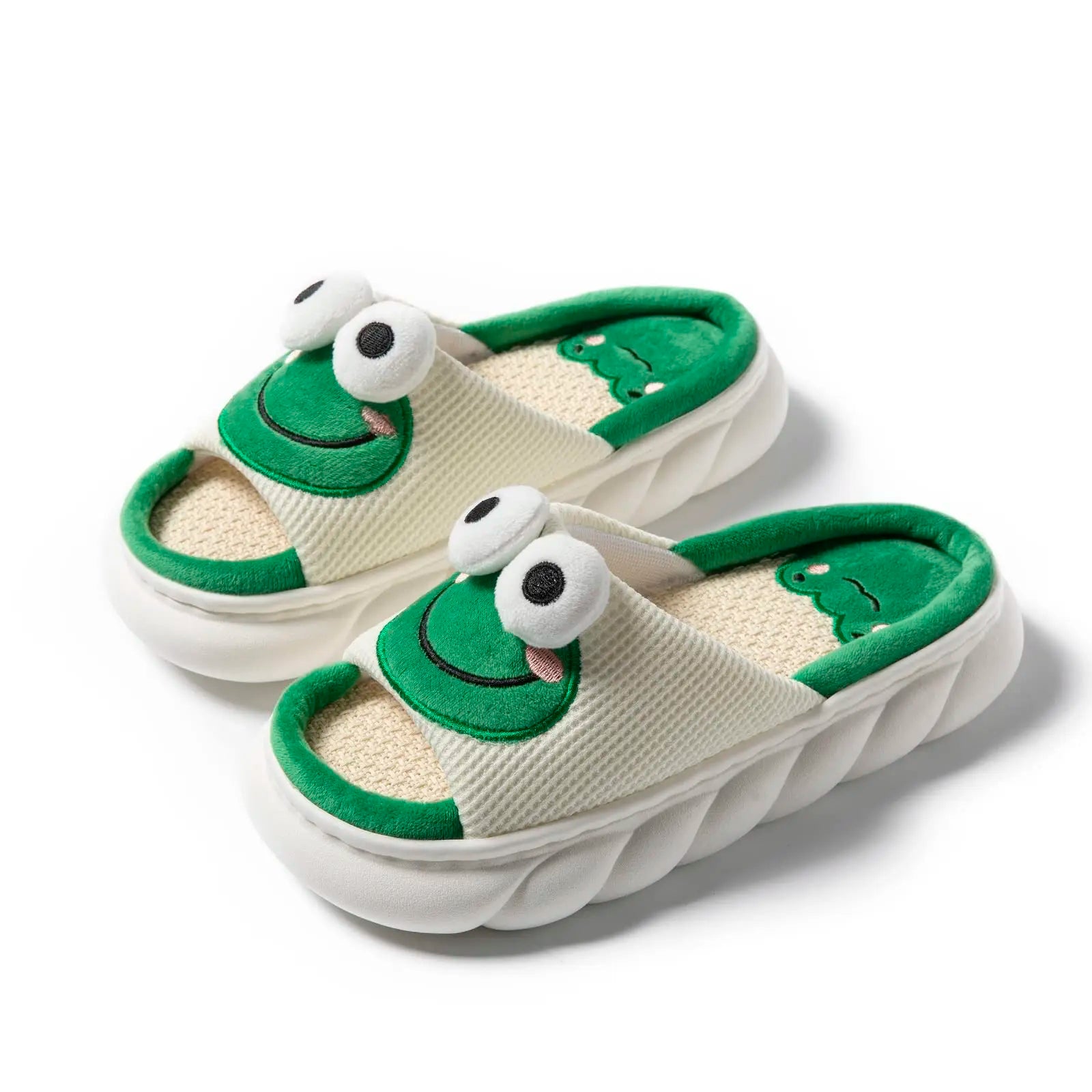 Frog Slippers Women Slippers for Cartoon Dolls Kawaii House Lightweight Open Toe Slip on Shoes Women's Footwear