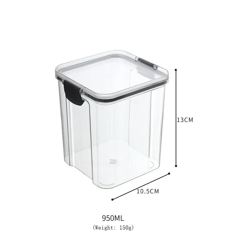 Bulk Luxury Wholesale Transparent Square Plastic Food Canning Jars with Lid Minimalist Design Detachable for Home Restaurant Use