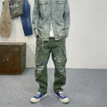 OEM Mid Waist Men's Vintage Distressed Cargo Pants Latest Street Wear with Elastic Closure Drop Shipping Stock