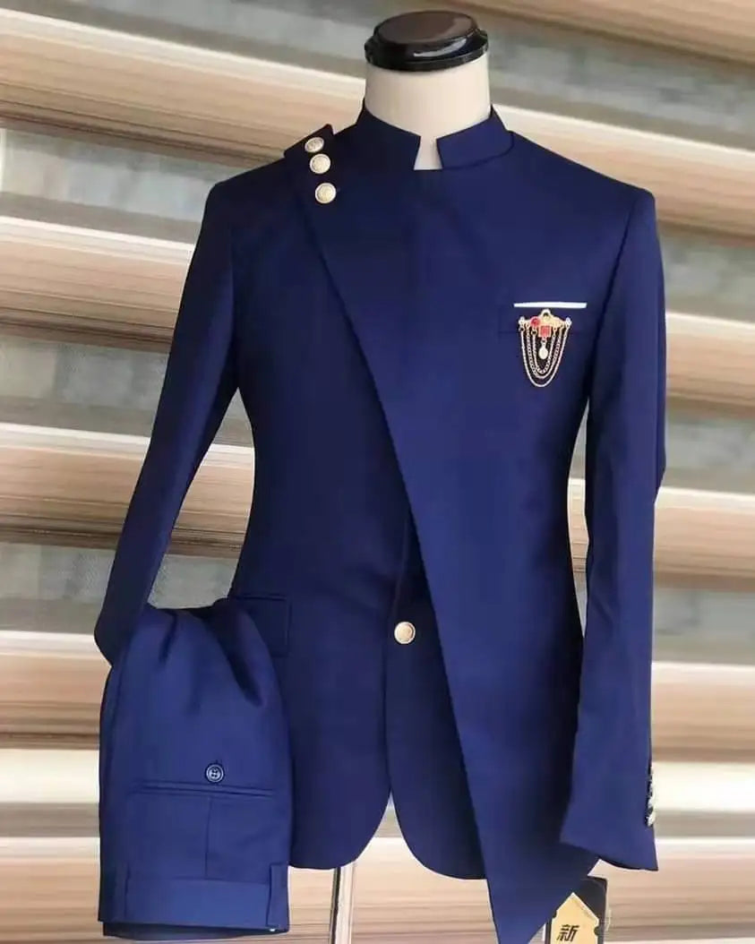 Men Suits Formal Business Wedding Suits for Men Blazer Groom Tuxedos Slim Fit Costume Navy Blue Wedding Suits for Men MS108