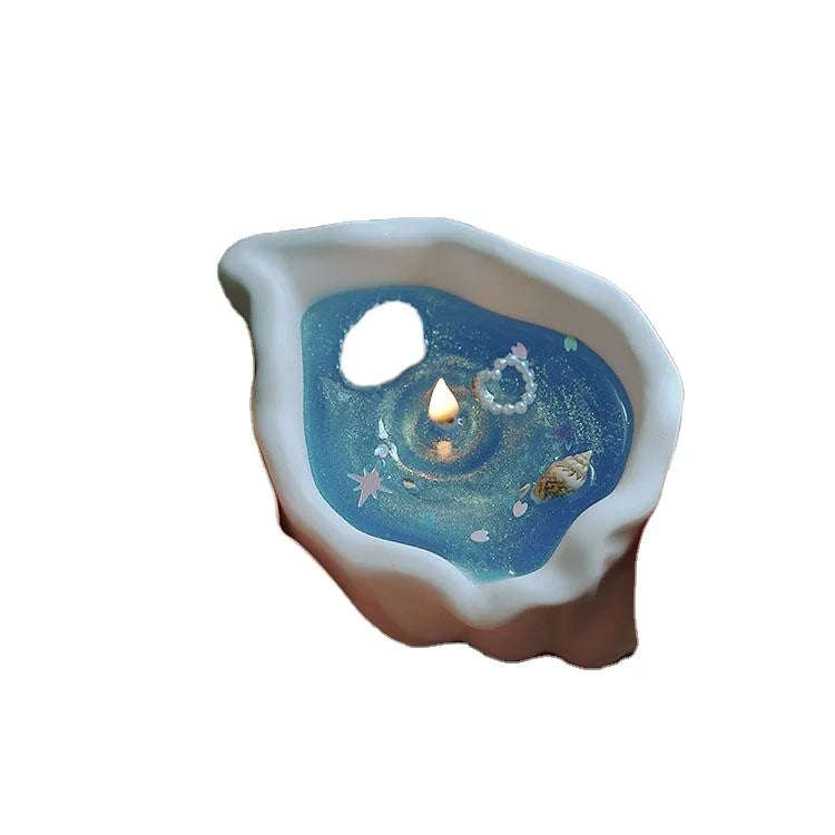 Ocean Wind Quicksand Creative Conch Scented Candle Shell Handmade Candle Birthday Gift with Hand Gift
