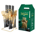 Dropshipping Agent Shopify Luxury Metal 24 Pcs with Gift Box Flatware Sets