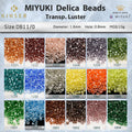 Miyuki Delica Beads 1.6 mm [20 Color Transp.Luster 2 ]10g Pack