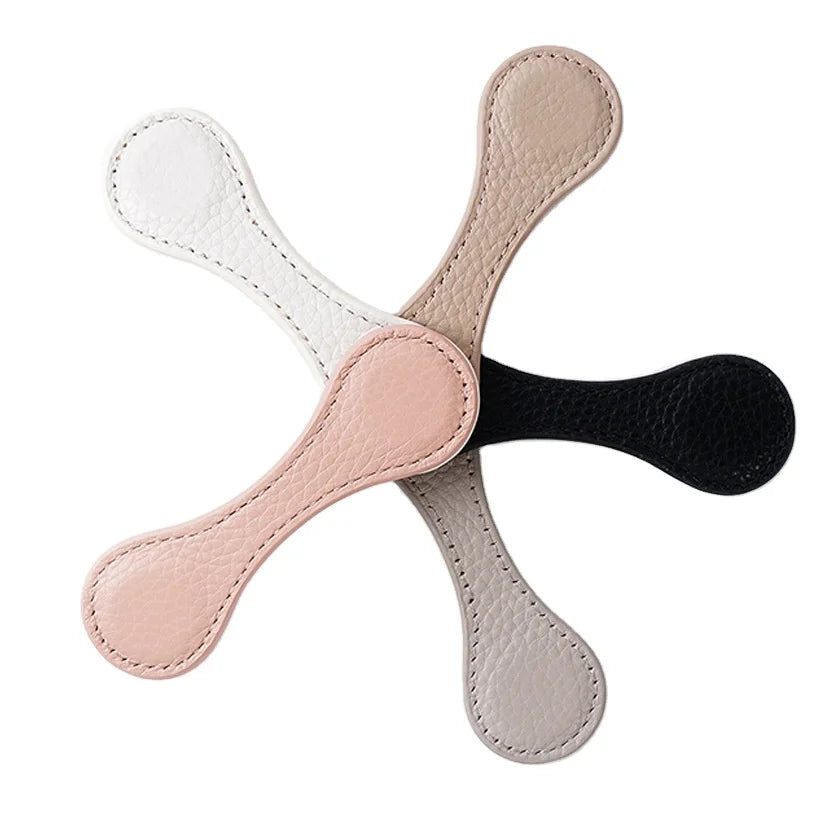 Leather Bookmark Double-sided Magnetic Buckle Magnetic Clip Handcrafted Top Layer Cowhide Cute and Creative Decoration