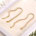 No Tarnish Micro Cubic Zirconia CZ Diamond Tennis Chain Bracelet Women 3mm Real 18k Gold Plated Stainless Steel Tennis Bracelet