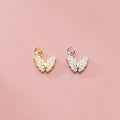 9.6mm Tiny Butterfly Charm 925 Sterling Silver CZ Zircon Butterfly Pendant for Necklace Jewelry Making