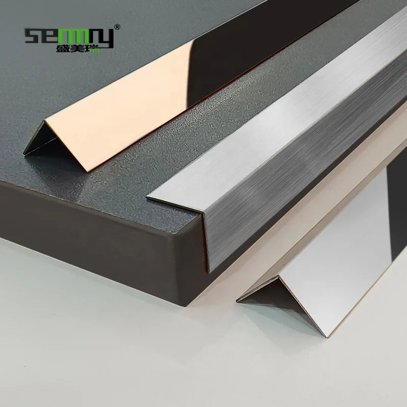 Wall Decoration L Shape Tile Edge Trim 304 Stainless Steel Mirror Tile Trim Angle Profile Stainless Steel Trim