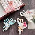 Fairy Glitter Big Butterfly Hair Claw Clips New Design 2023 Aesthetic Crystal Rhinestone Acetate Claw Clip for Women