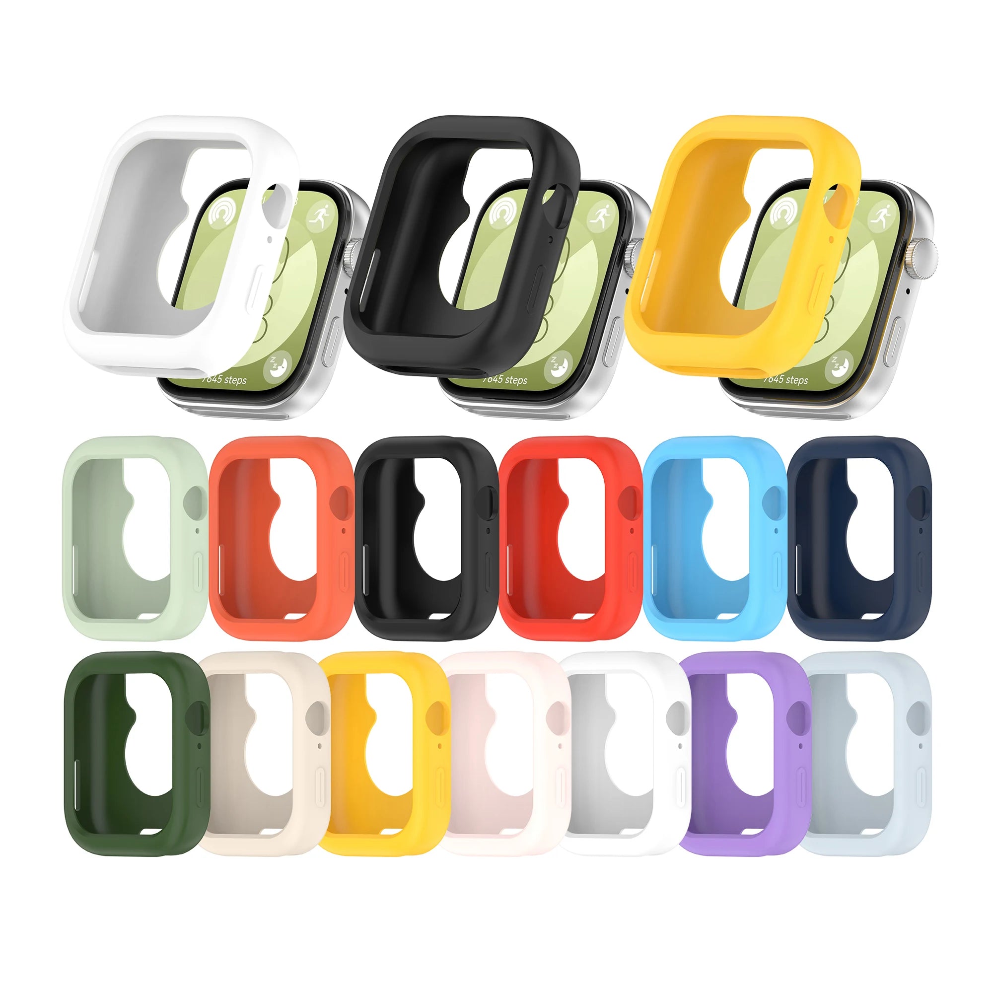 ShanHai Bumper Silicone Case Anti-Scratch Shell Screen Protector Cover Accessories Protective Frame for Huawei Watch Fit 3 Watch