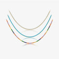 FUAMAY  Trendy Jewelry 925 Sterling Silver 18K Gold Plated Rainbow Colored CZ Stackable Choker Tennis Necklace for Women