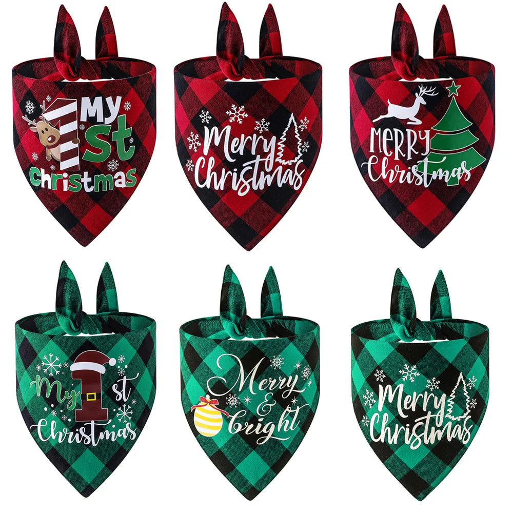Wholesale Cotton Plain Pet Dog Bandana Custom Medium Large Blank Luxury Christmas Pet Dog Scarf Bandana With Logo