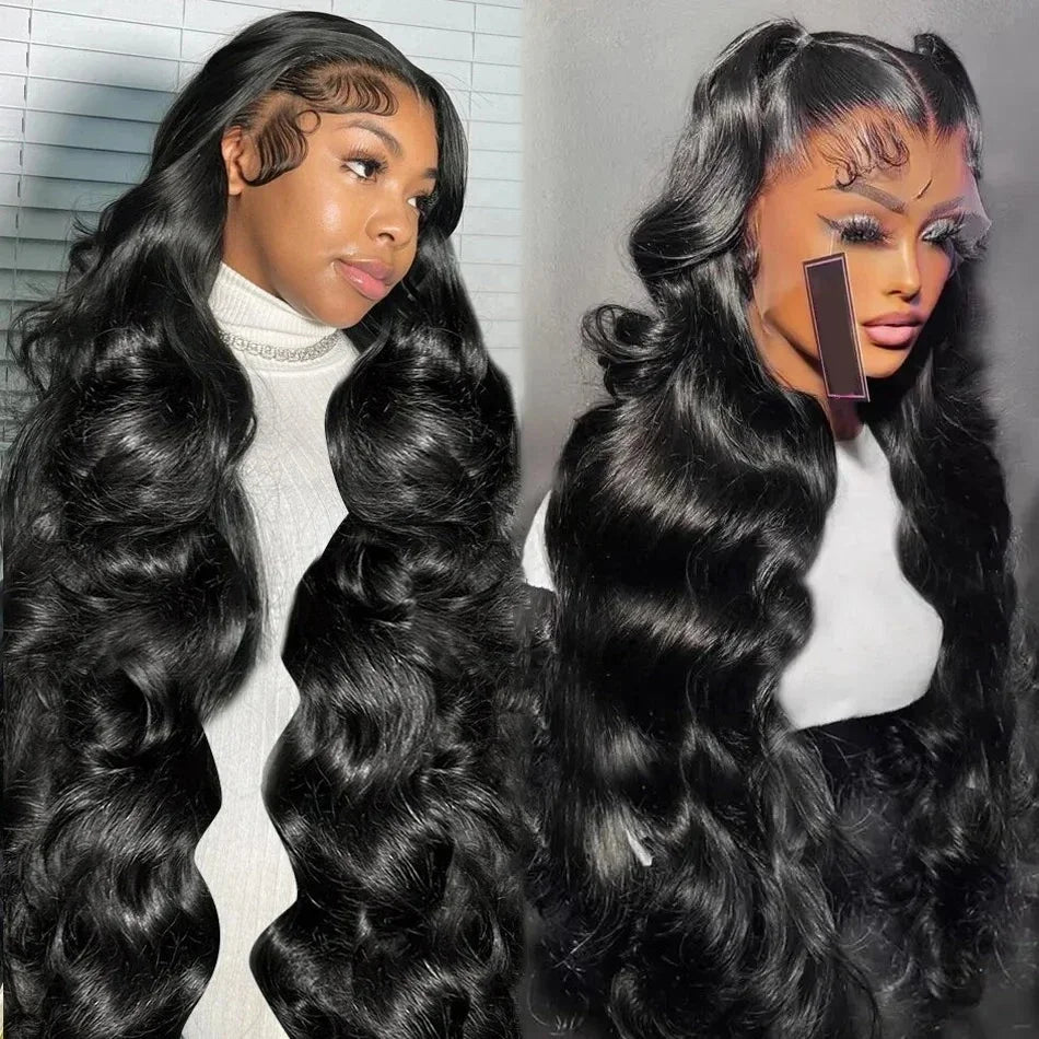 Custom All Size 13*4 Body Wave Human Hair 180% Density Brazilian Virgin Hair Transparent Lace Front Wig for Women